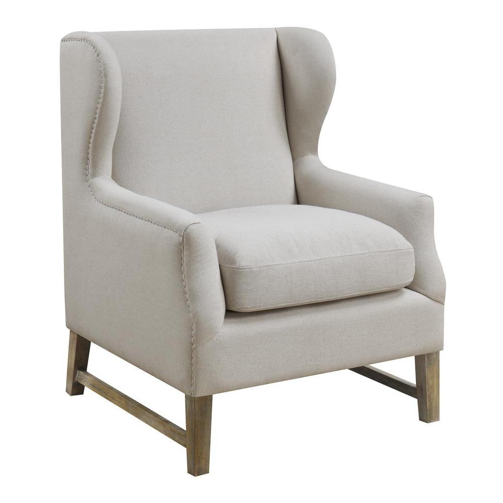 Fleur Wing Back Accent Chair Cream. Picture 2
