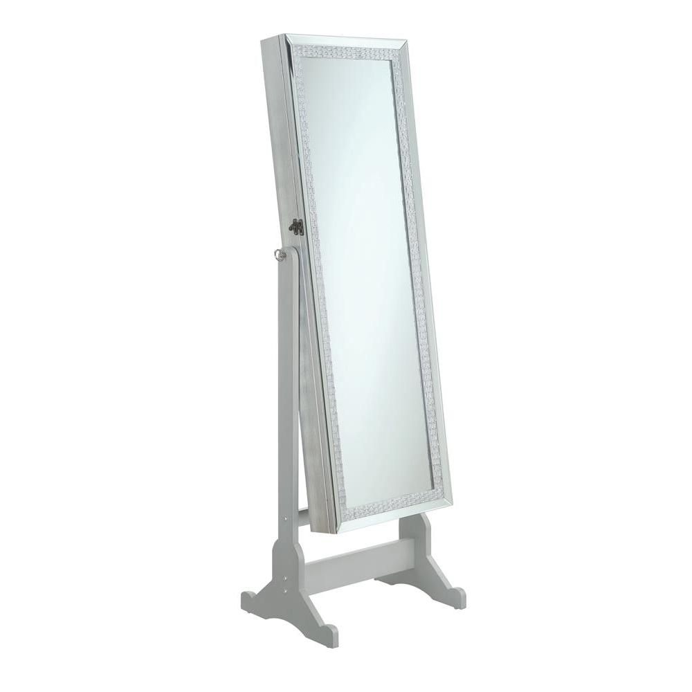 Elle Jewelry Cheval Mirror with Crytal Trim Silver. Picture 2