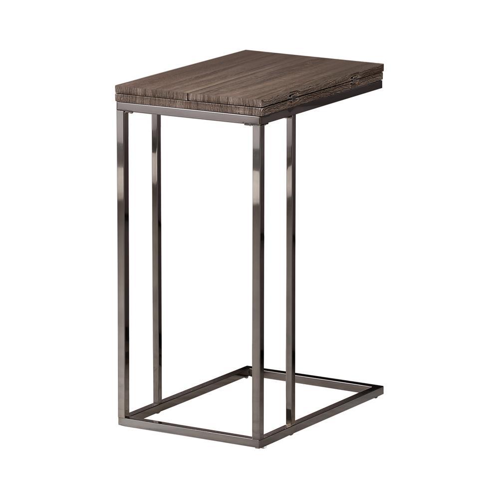 Pedro Expandable Top Accent Table Weathered Grey and Black. Picture 2