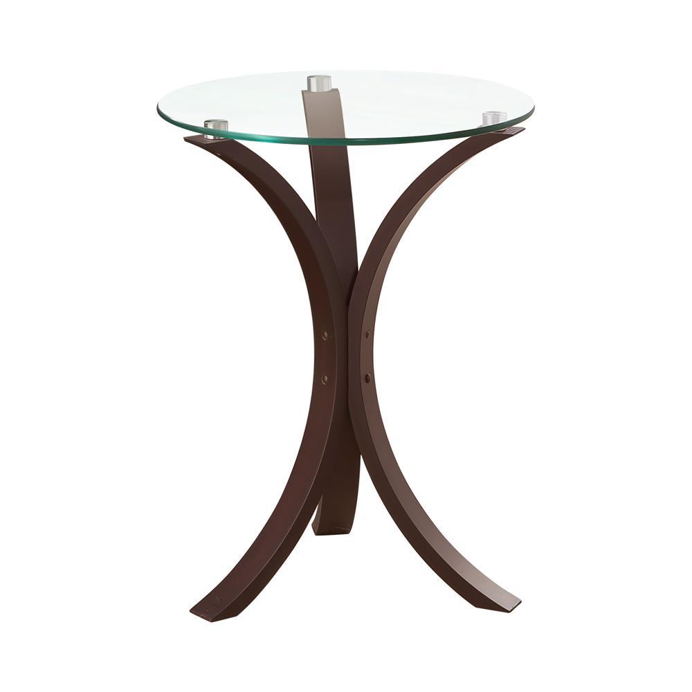 Edgar Round Accent Table Cappuccino. Picture 2