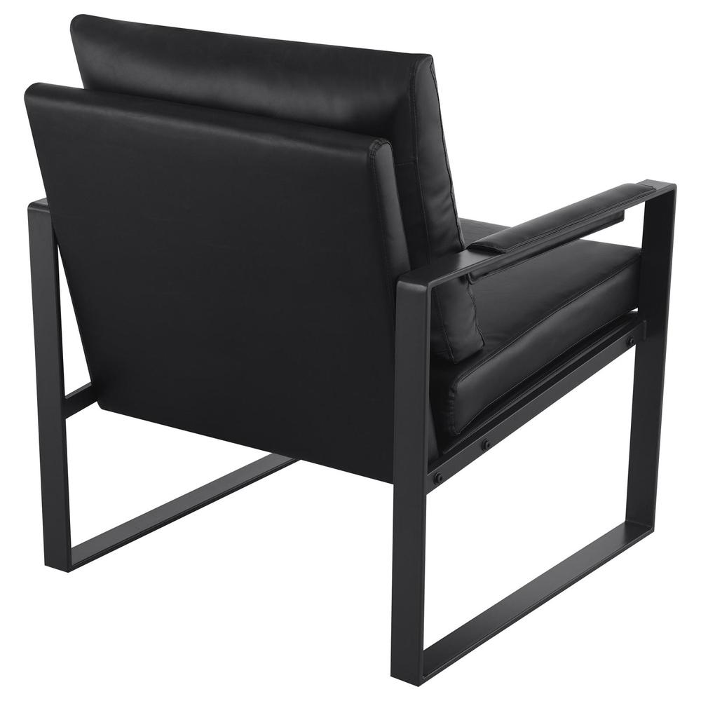 Rosalind Upholstered Track Arms Accent Chair Black and Gummetal. Picture 6