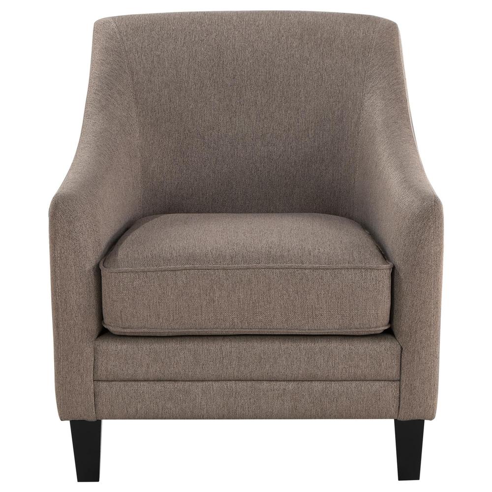 Liam Upholstered Sloped Arm Accent Club Chair Camel. Picture 2