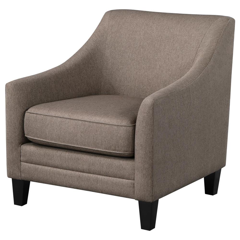 Liam Upholstered Sloped Arm Accent Club Chair Camel. Picture 3