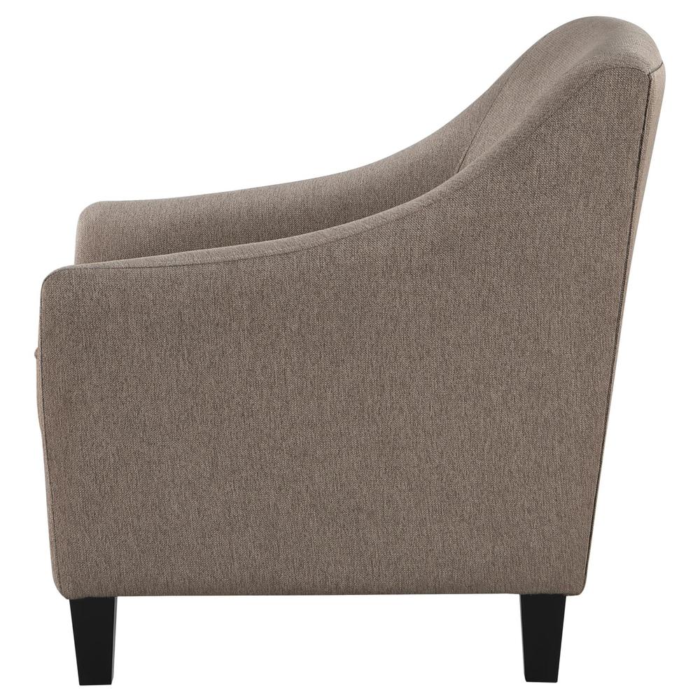 Liam Upholstered Sloped Arm Accent Club Chair Camel. Picture 4