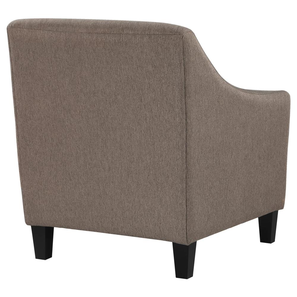 Liam Upholstered Sloped Arm Accent Club Chair Camel. Picture 7