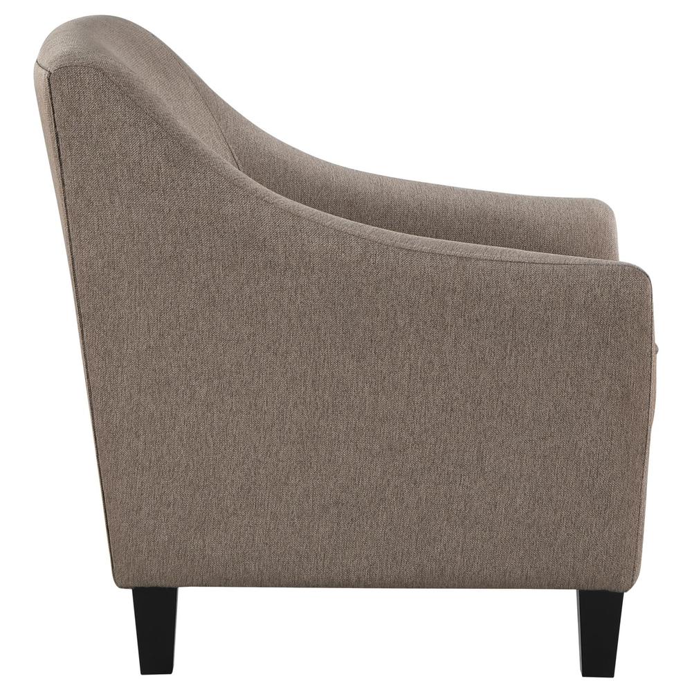 Liam Upholstered Sloped Arm Accent Club Chair Camel. Picture 8