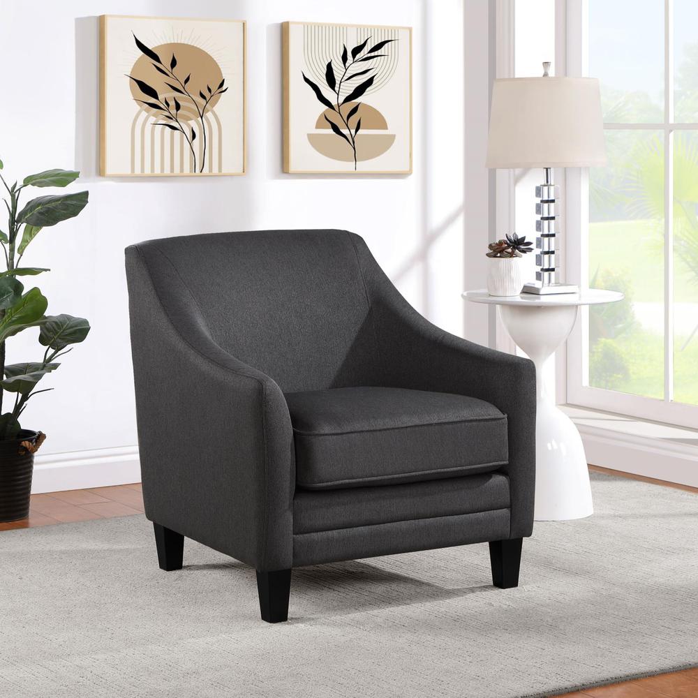 Liam Upholstered Sloped Arm Accent Club Chair Black. Picture 1