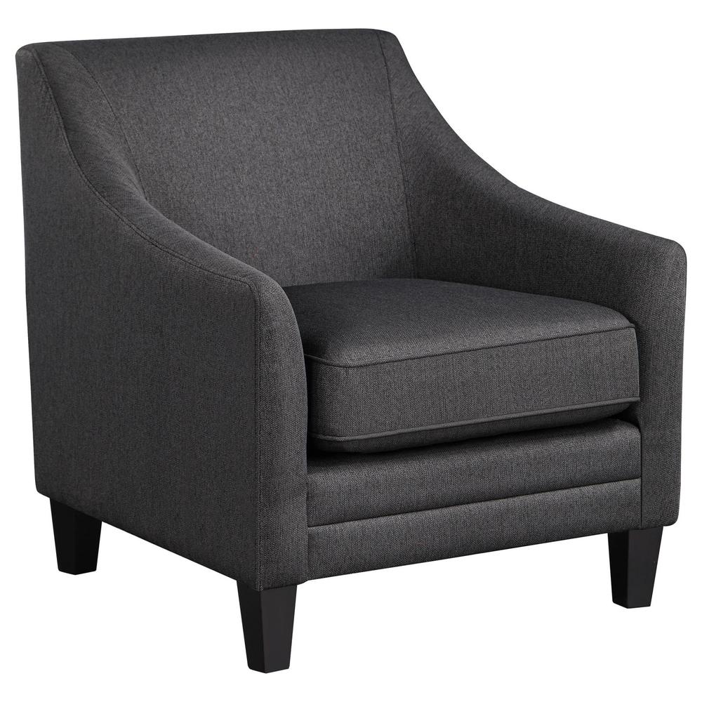 Liam Upholstered Sloped Arm Accent Club Chair Black. Picture 11
