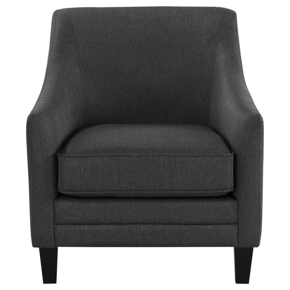 Liam Upholstered Sloped Arm Accent Club Chair Black. Picture 2