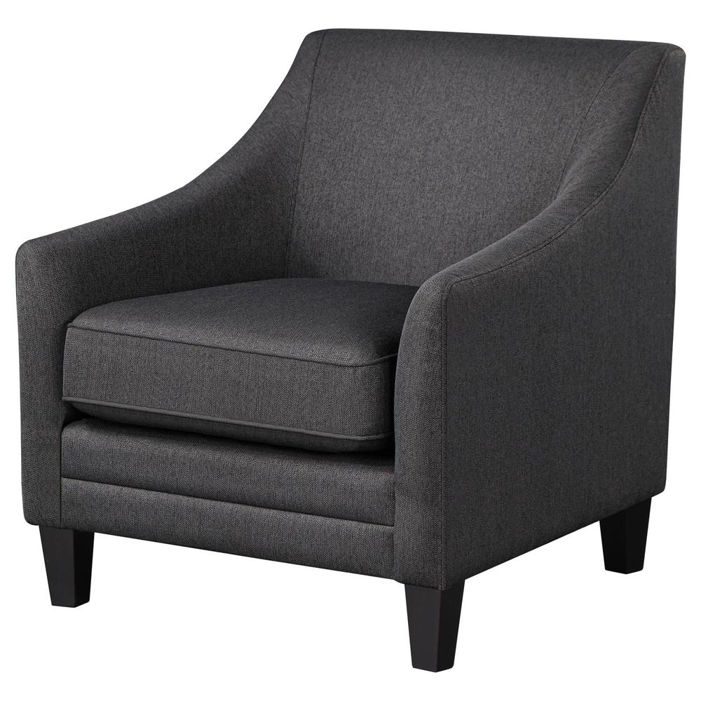 Liam Upholstered Sloped Arm Accent Club Chair Black. Picture 3