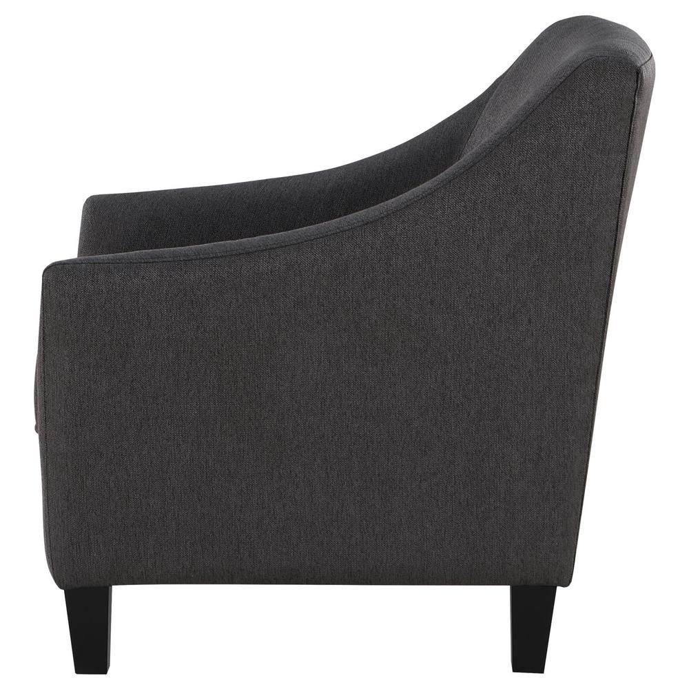 Liam Upholstered Sloped Arm Accent Club Chair Black. Picture 4