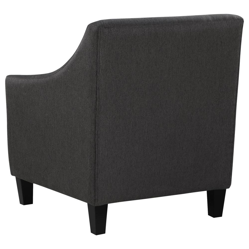 Liam Upholstered Sloped Arm Accent Club Chair Black. Picture 5