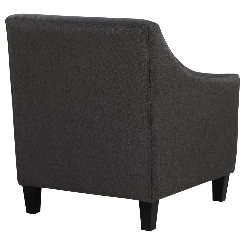 Liam Upholstered Sloped Arm Accent Club Chair Black. Picture 7