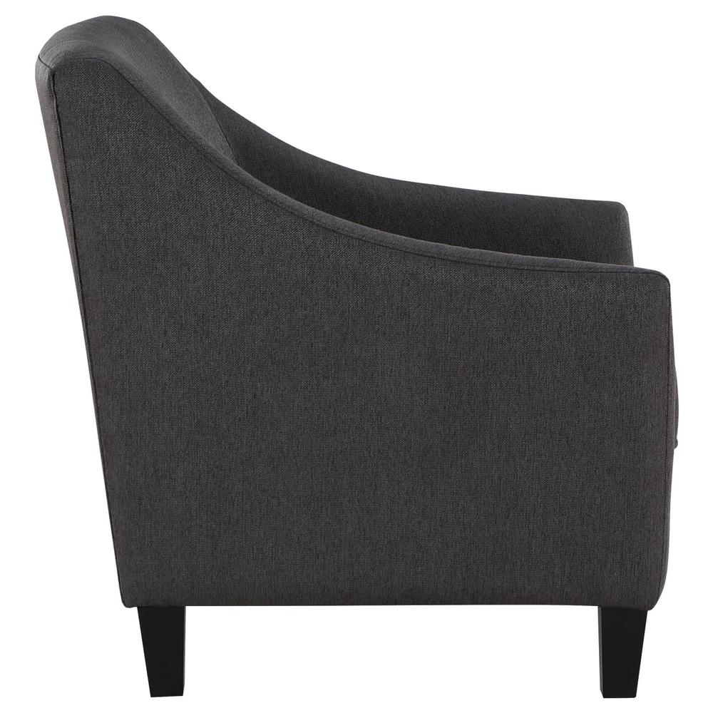 Liam Upholstered Sloped Arm Accent Club Chair Black. Picture 8