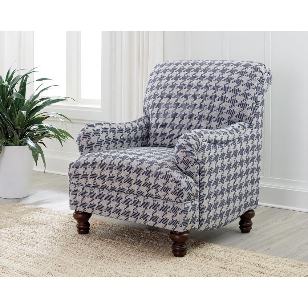Glenn Recessed Arms Accent Chair Blue. Picture 1