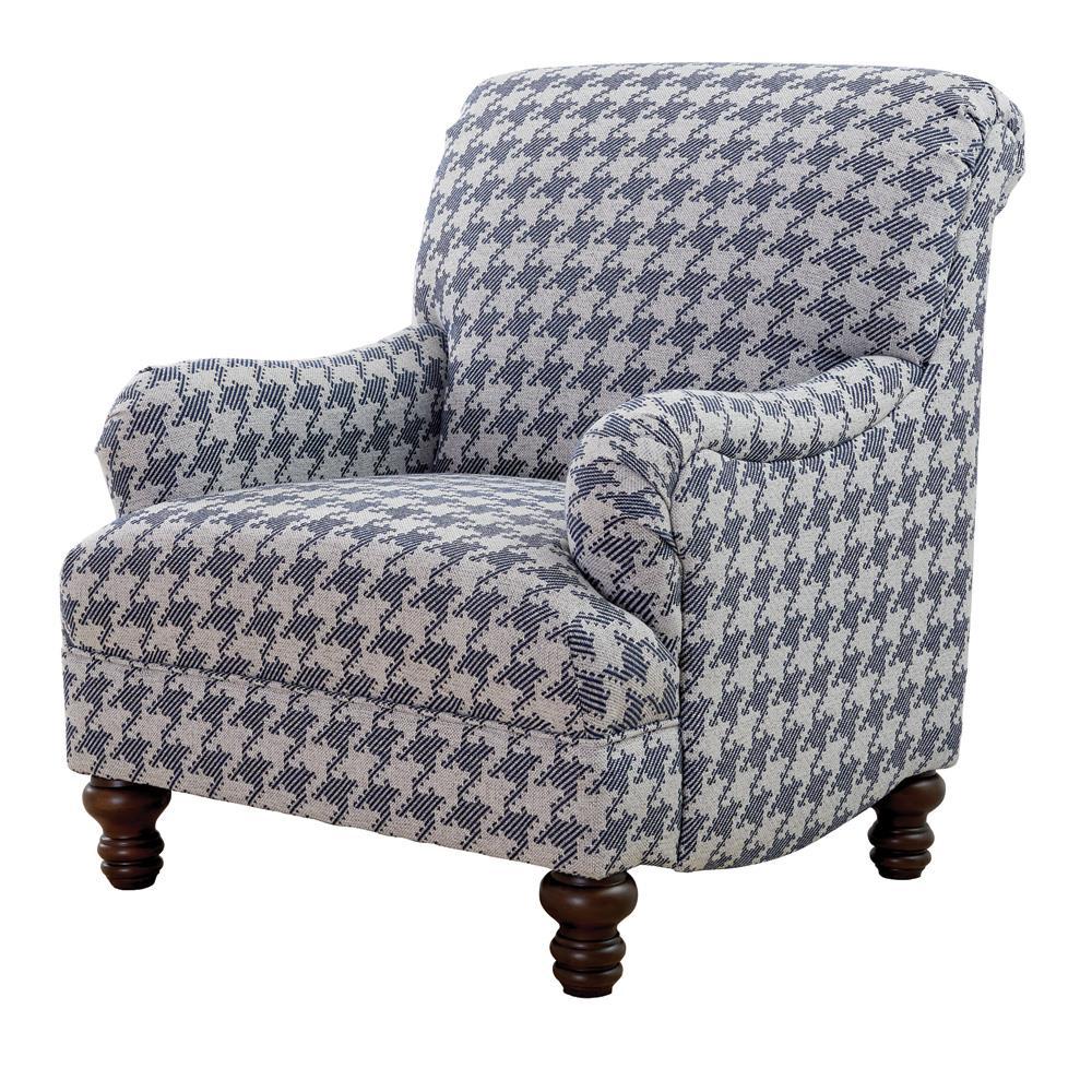 Glenn Recessed Arms Accent Chair Blue. Picture 2