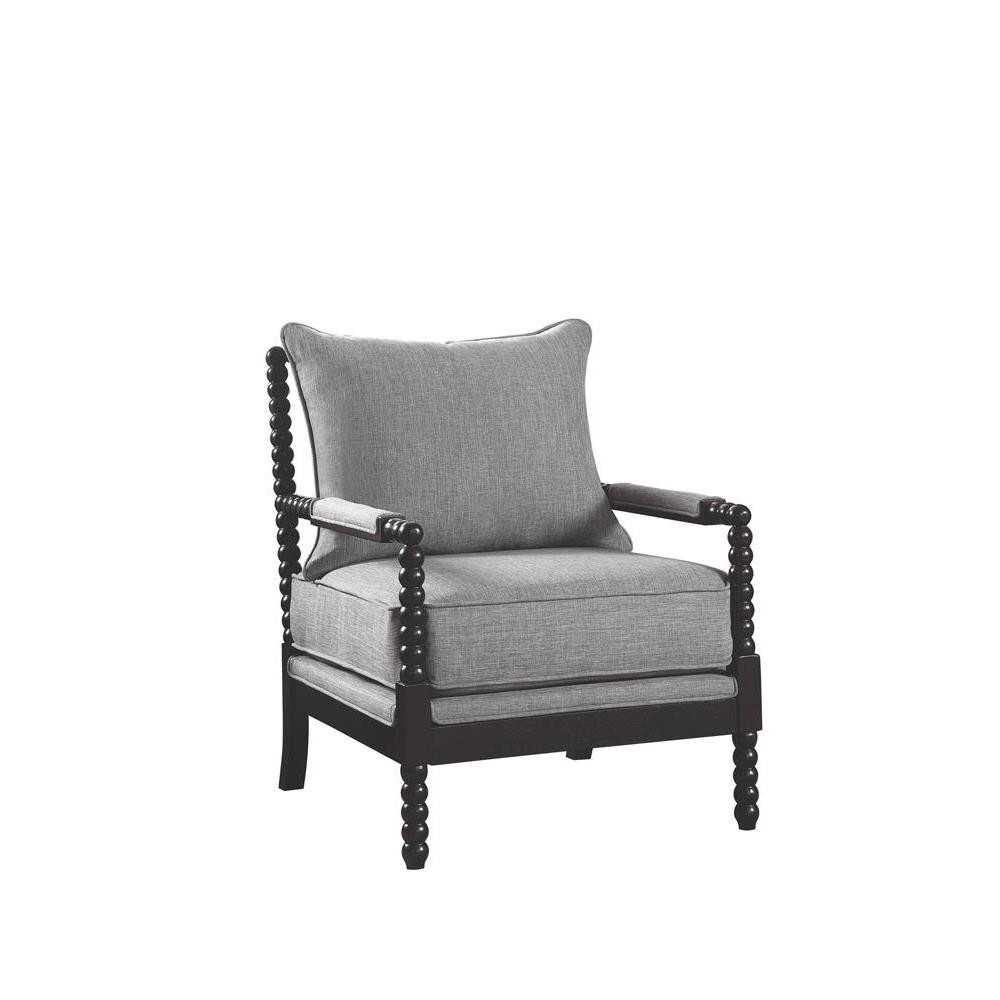 Blanchett Cushion Back Accent Chair Grey and Black. Picture 1