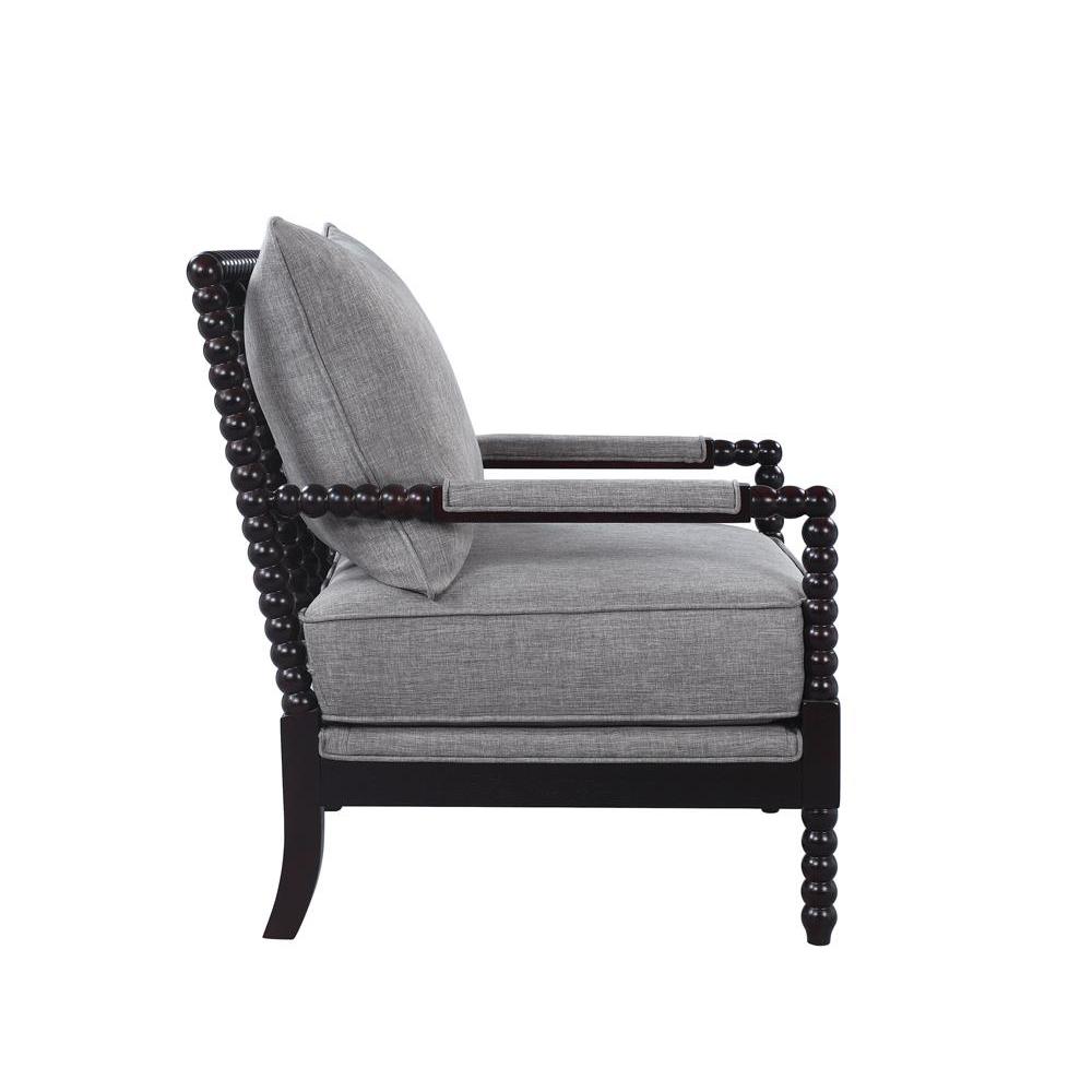 Blanchett Cushion Back Accent Chair Grey and Black. Picture 5