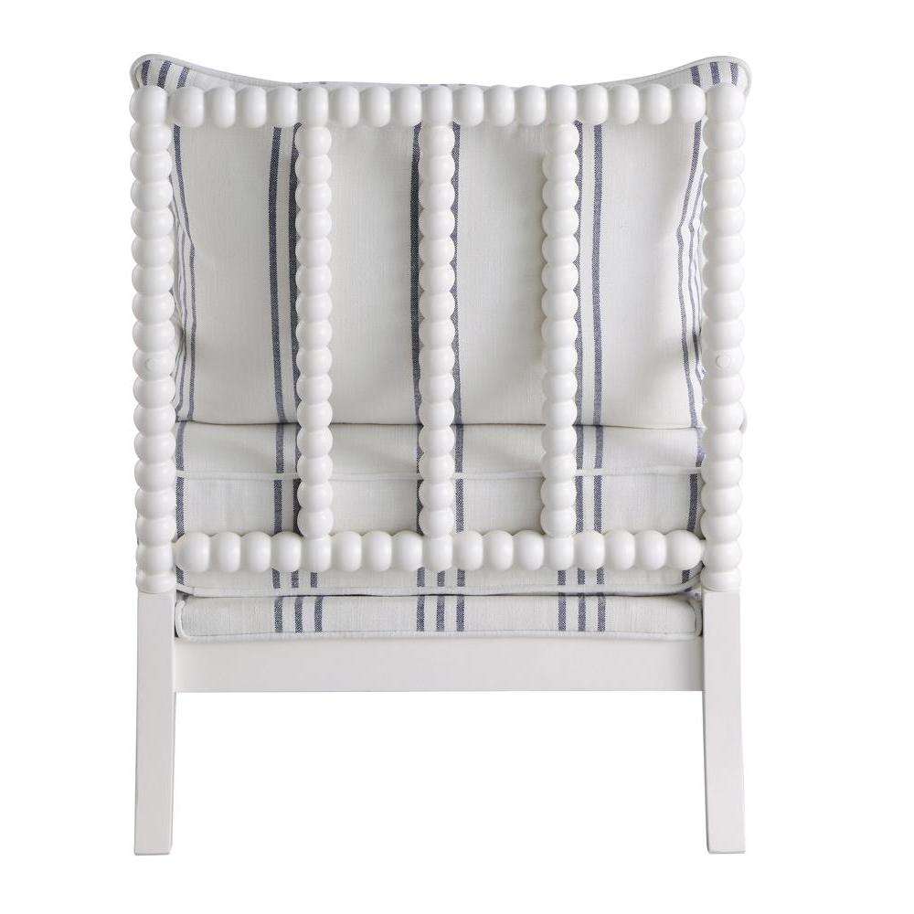 Blanchett Upholstered Accent Chair with Spindle Accent White and Navy. Picture 4