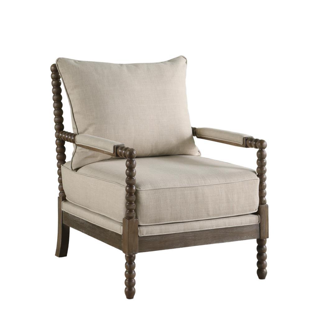 Blanchett Cushion Back Accent Chair Beige and Natural. Picture 2