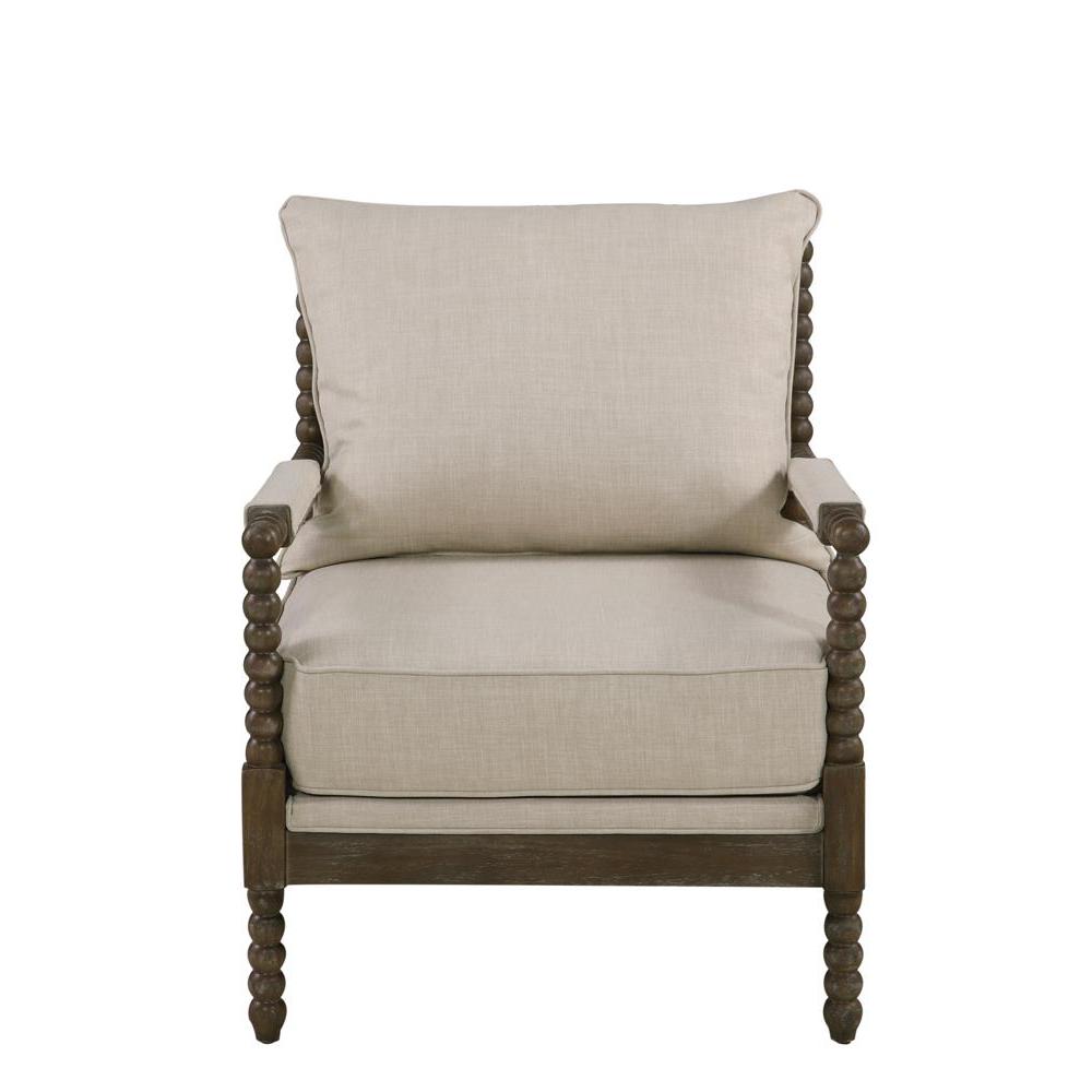 Blanchett Cushion Back Accent Chair Beige and Natural. Picture 3