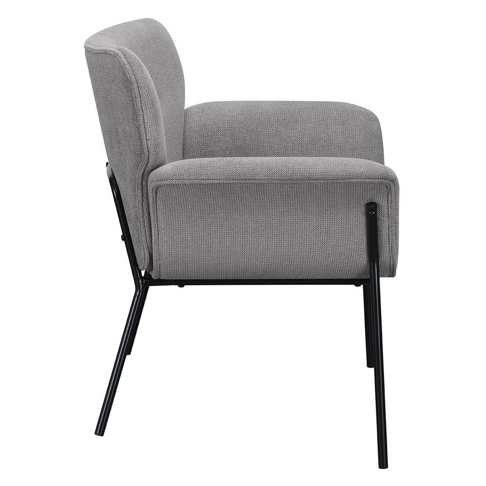 Davina Upholstered Flared Arms Accent Chair Ash Grey. Picture 4