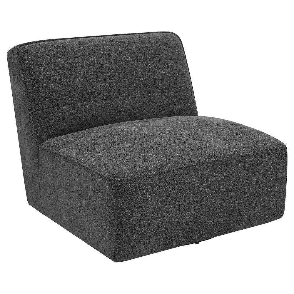 Cobie Upholstered Swivel Armless Chair Dark Charcoal. Picture 11