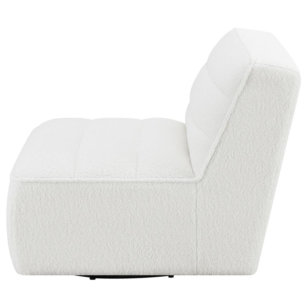 Cobie Upholstered Swivel Armless Chair Natural. Picture 5