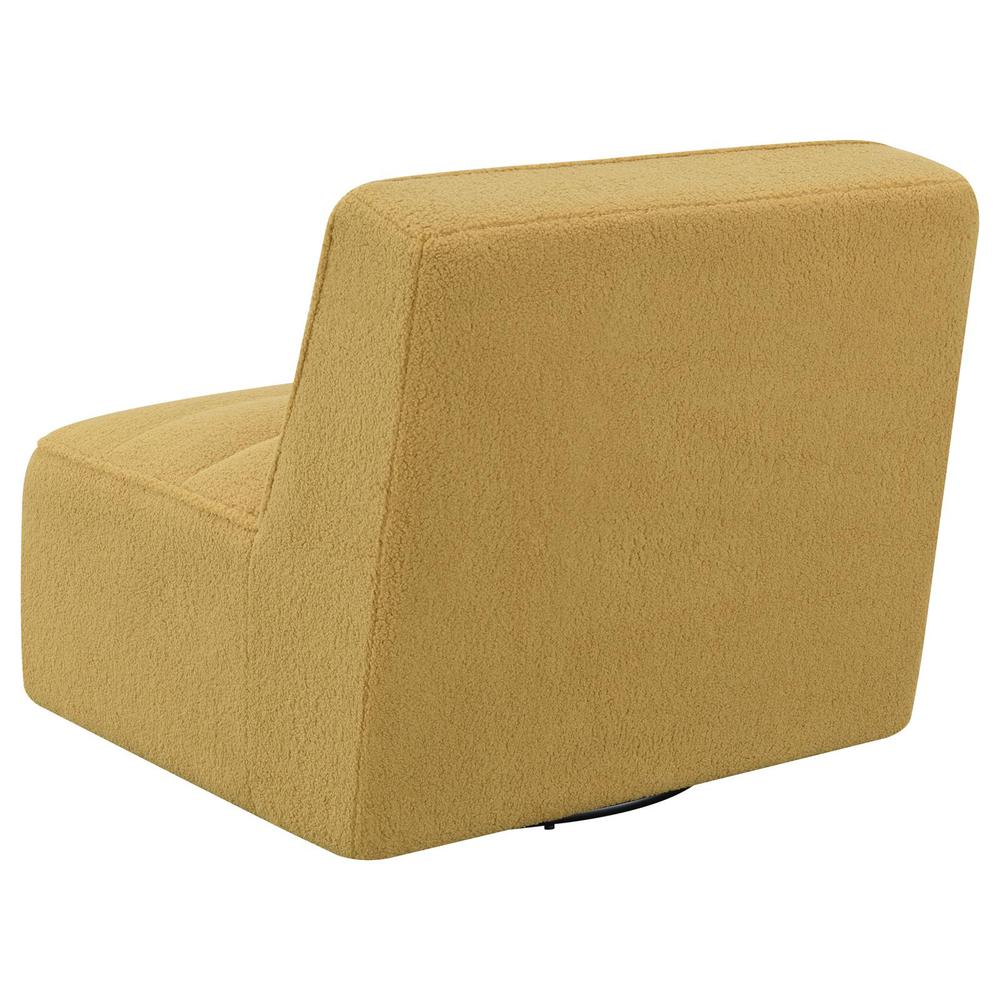 Cobie Upholstered Swivel Armless Chair Mustard. Picture 6