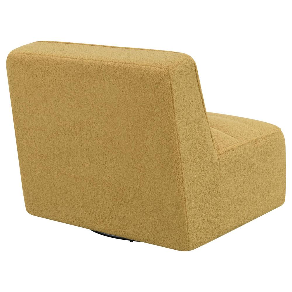 Cobie Upholstered Swivel Armless Chair Mustard. Picture 7