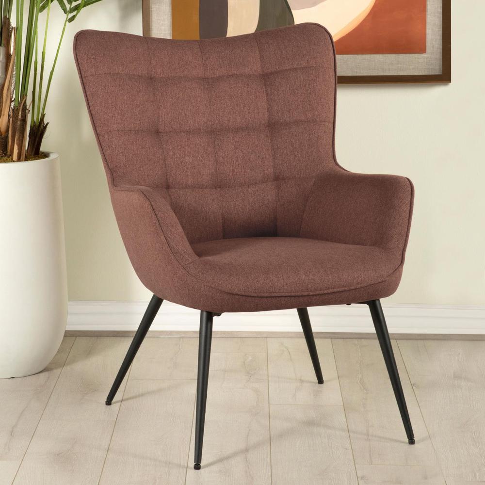 Isla Upholstered Flared Arms Accent Chair with Grid Tufted. Picture 1