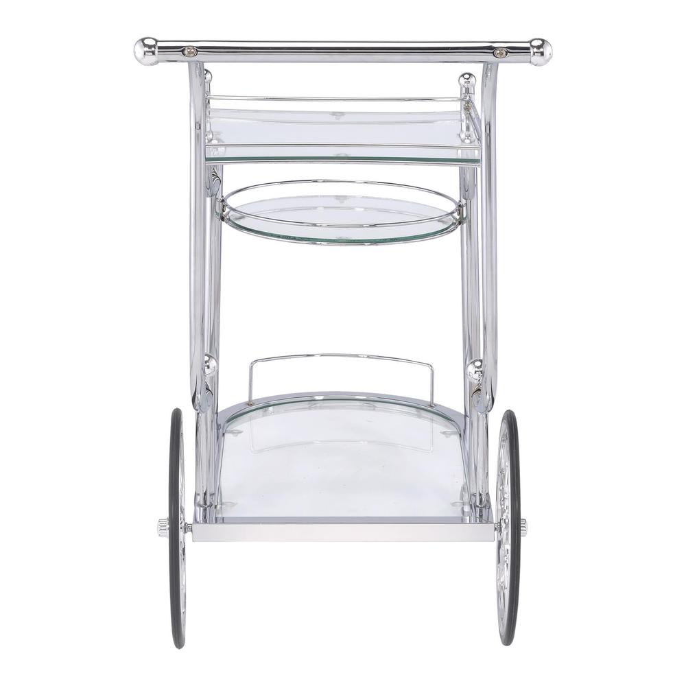Sarandon 3-tier Serving Cart Chrome and Clear. Picture 4
