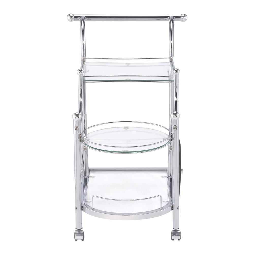 Sarandon 3-tier Serving Cart Chrome and Clear. Picture 6