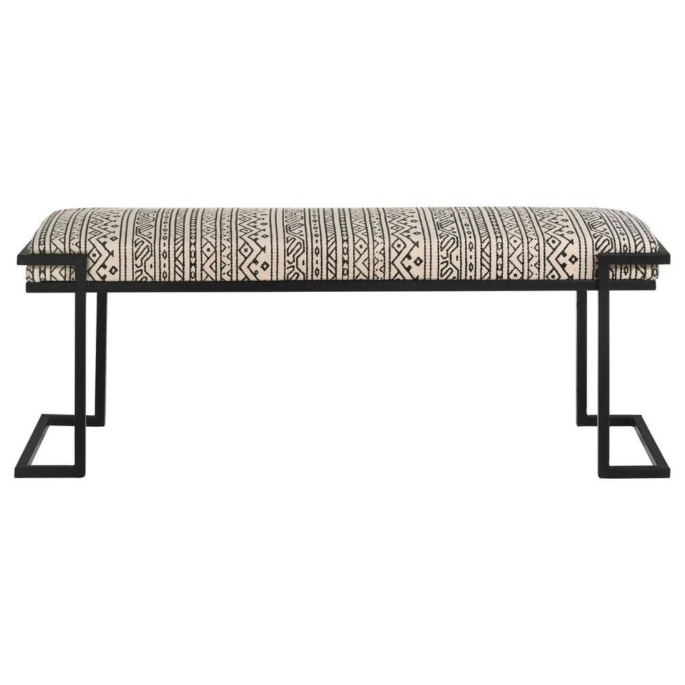Alfaro Upholstered Accent Bench Black and White. Picture 5