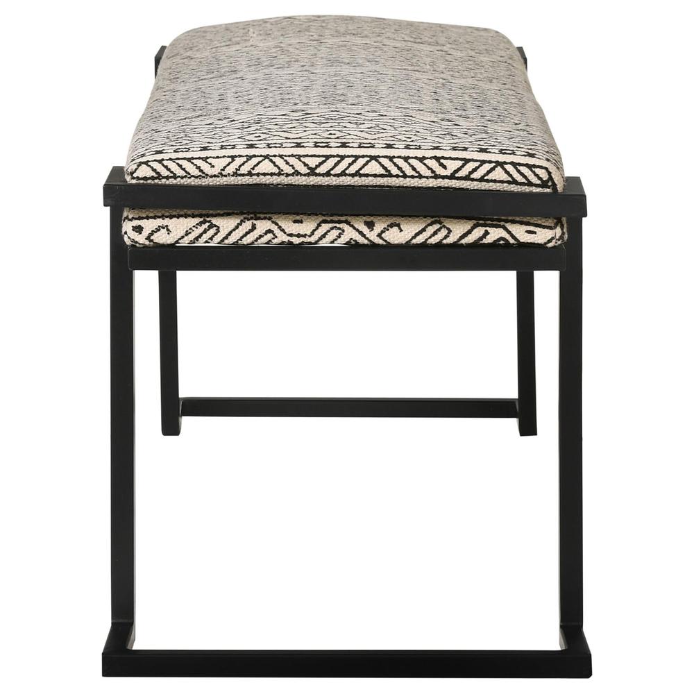 Alfaro Upholstered Accent Bench Black and White. Picture 7