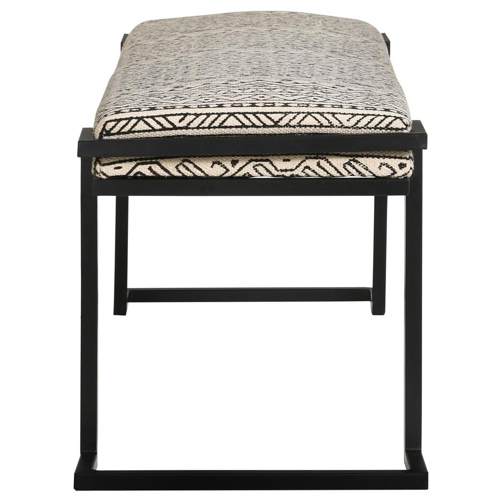 Alfaro Upholstered Accent Bench Black and White. Picture 8
