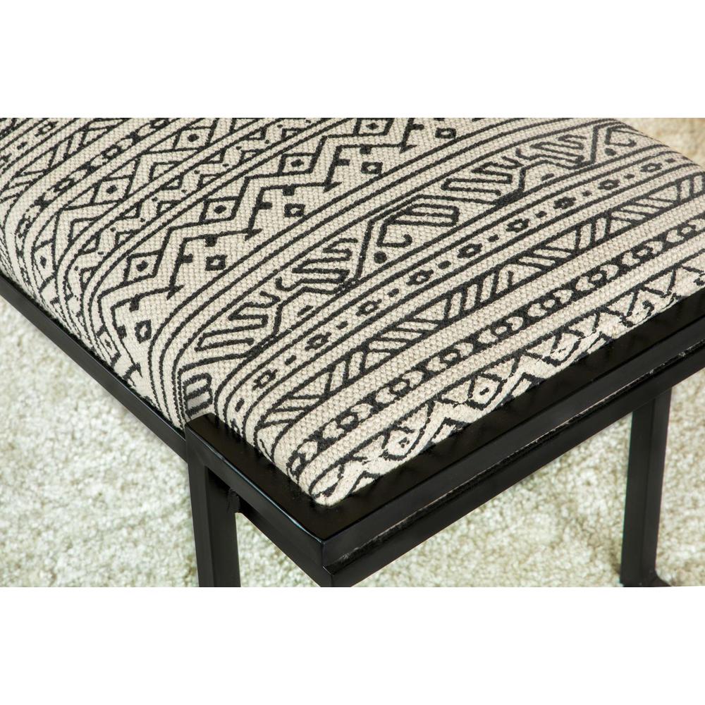 Alfaro Upholstered Accent Bench Black and White. Picture 10