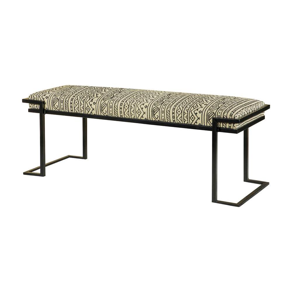 Alfaro Upholstered Accent Bench Black and White. Picture 11