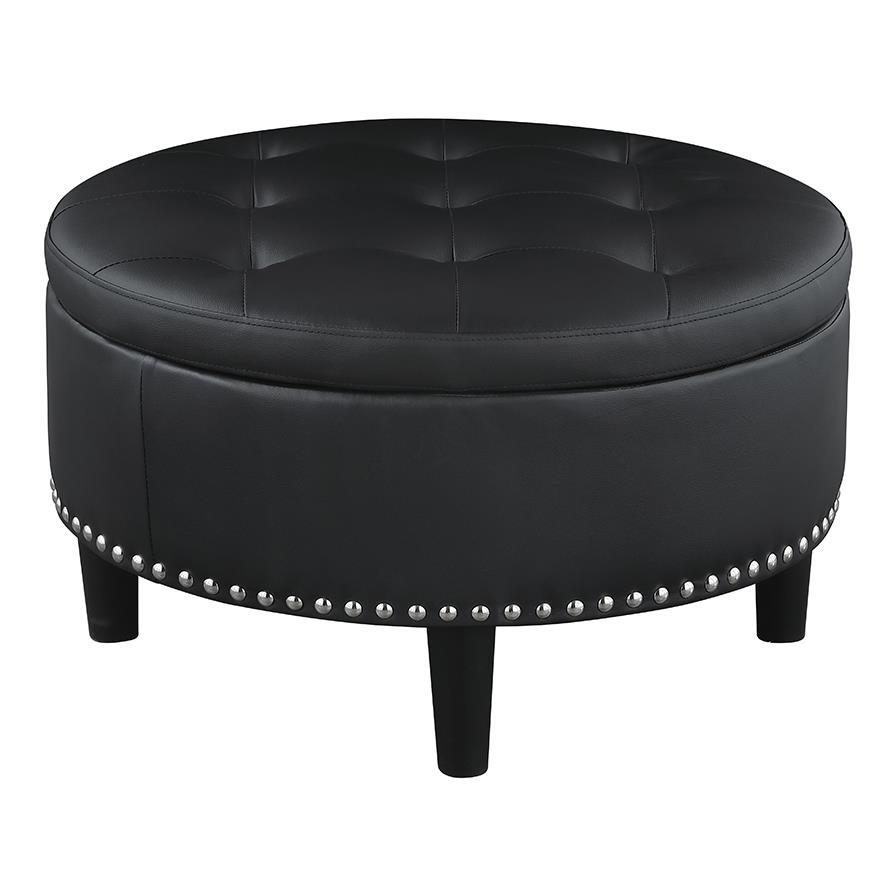 Jace Upholstered Tufted Storage Ottoman Black. Picture 3