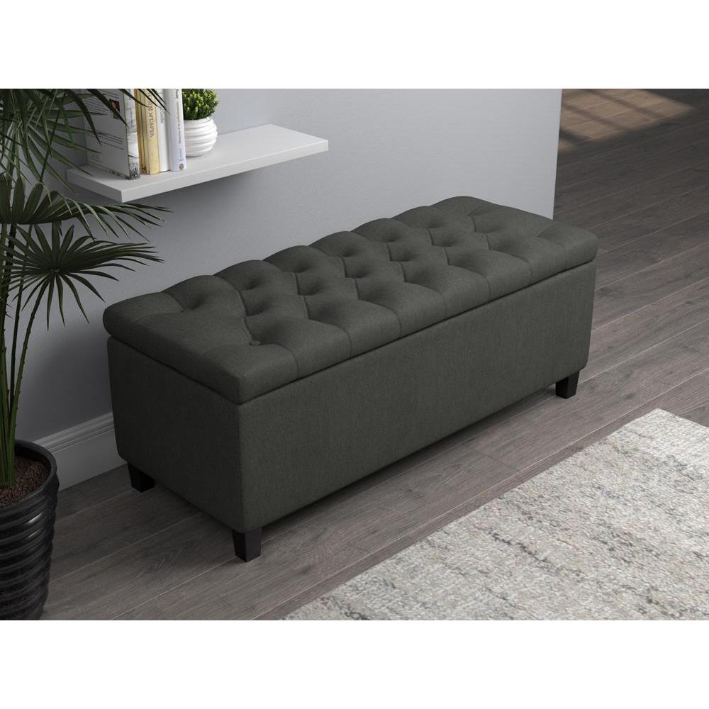 Samir Lift Top Storage Bench Charcoal. Picture 1