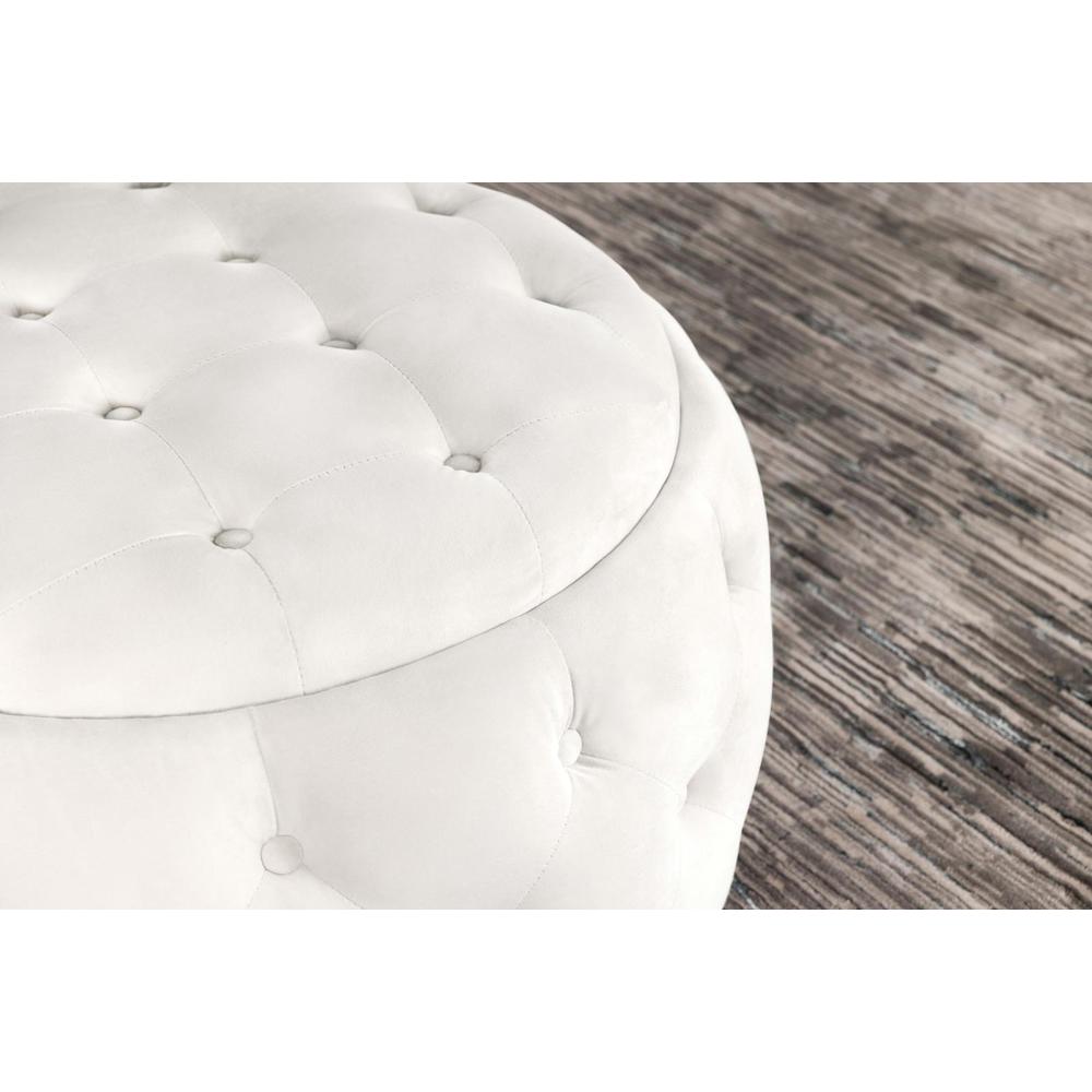 Angelina Tufted Storage Round Ottoman Pearl. Picture 3