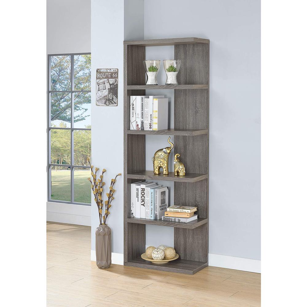Harrison 5-tier Bookcase Weathered Grey. Picture 7