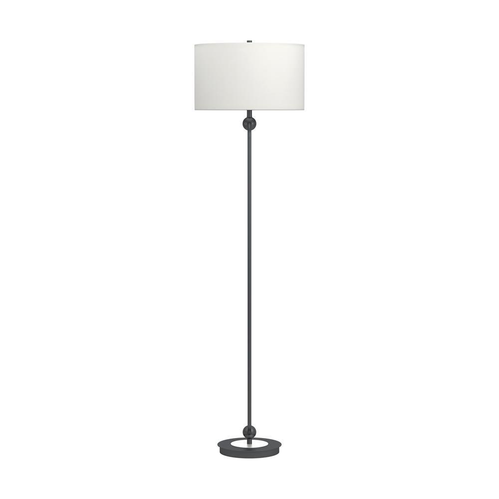 Drum Shade Floor Lamp White And Bronze. Picture 4