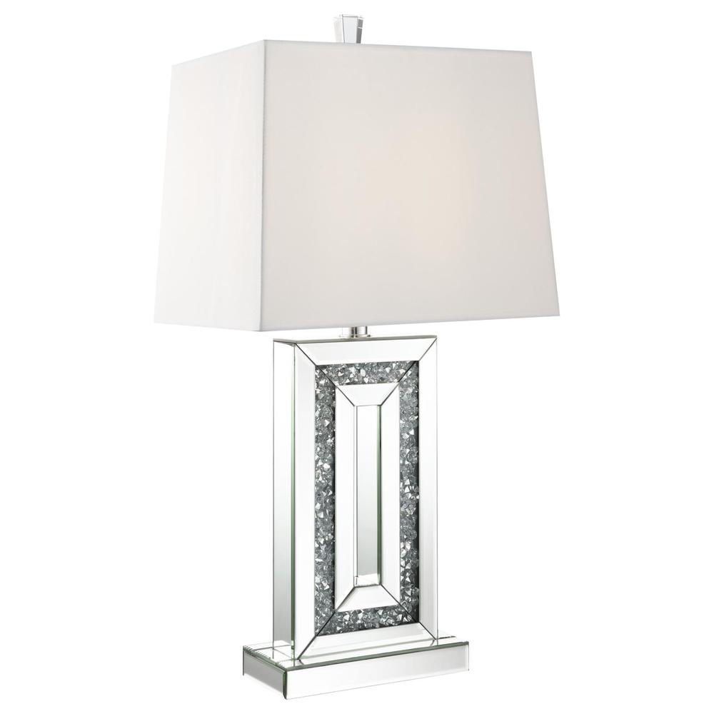 Ayelet Table Lamp with Square Shade White and Mirror. Picture 3