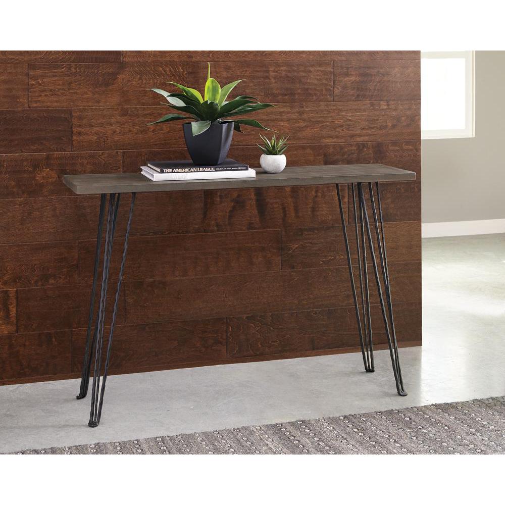 Neville Rectangular Console Table Concrete and Black. Picture 1