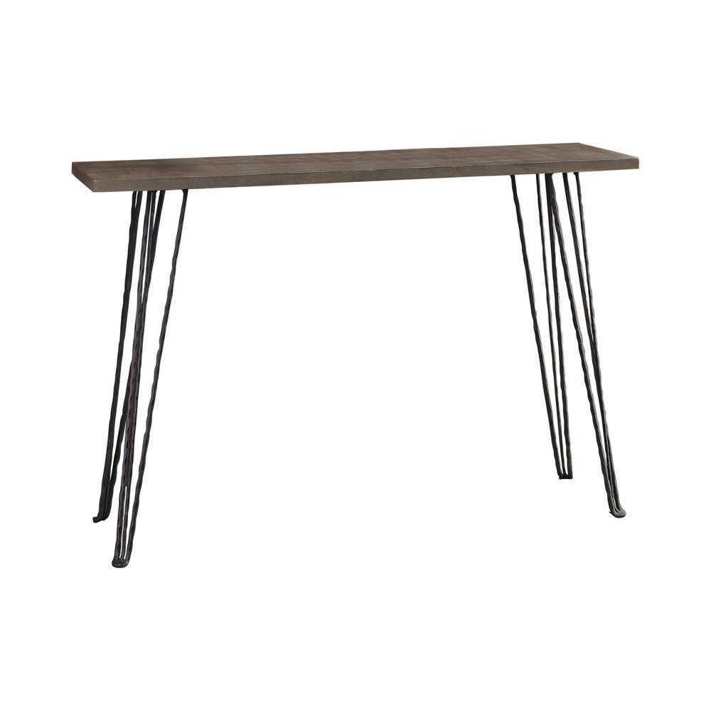 Neville Rectangular Console Table Concrete and Black. Picture 2