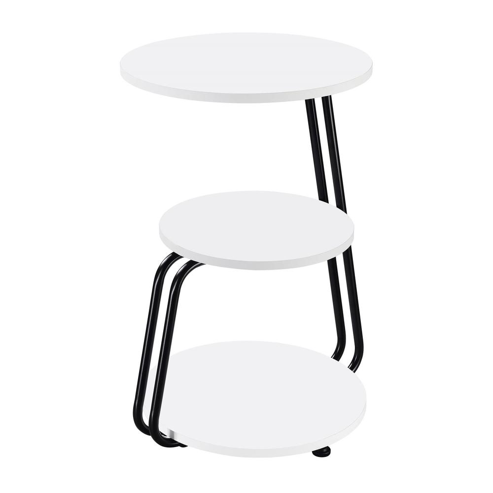 Hilly 3-tier Round Side Table White and Black. Picture 10