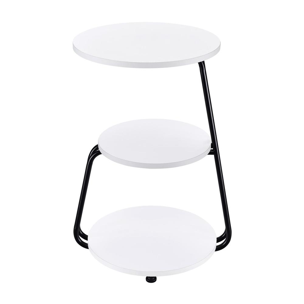 Hilly 3-tier Round Side Table White and Black. Picture 1