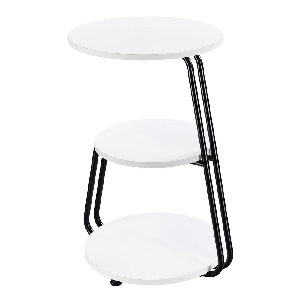 Hilly 3-tier Round Side Table White and Black. Picture 2