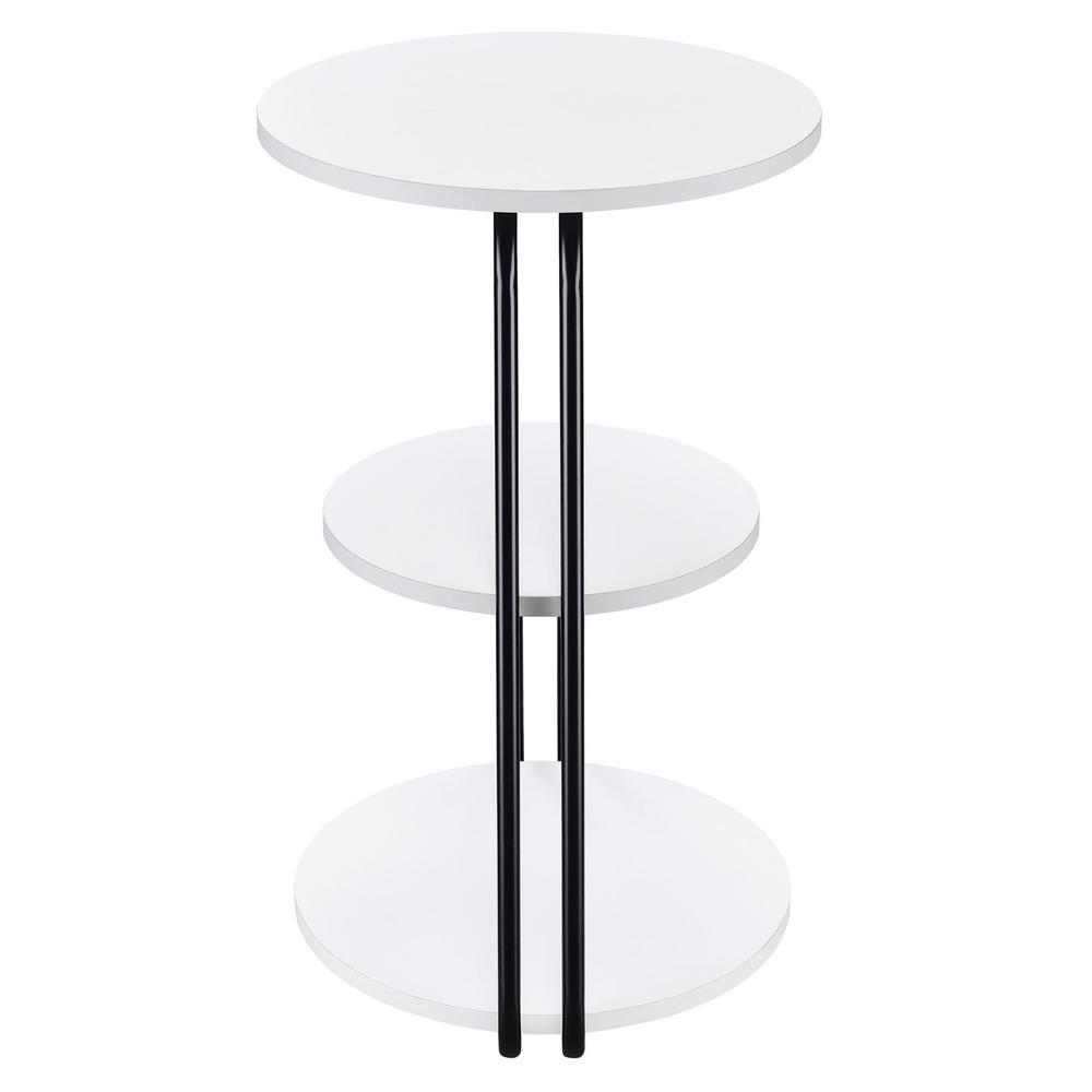 Hilly 3-tier Round Side Table White and Black. Picture 3